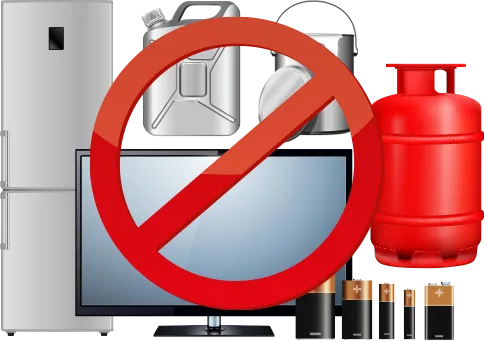 Items that cannot go in a skip