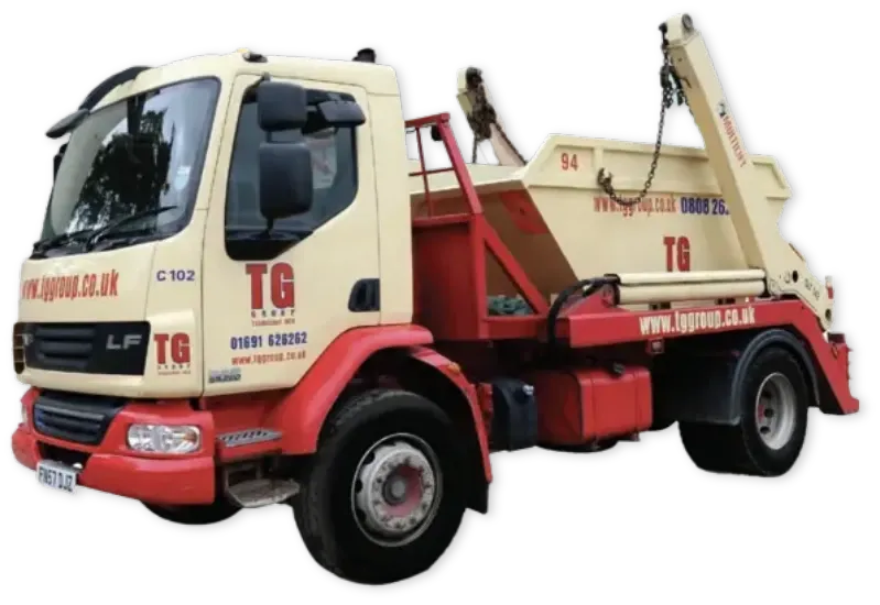 A TG Skip Hire lorry